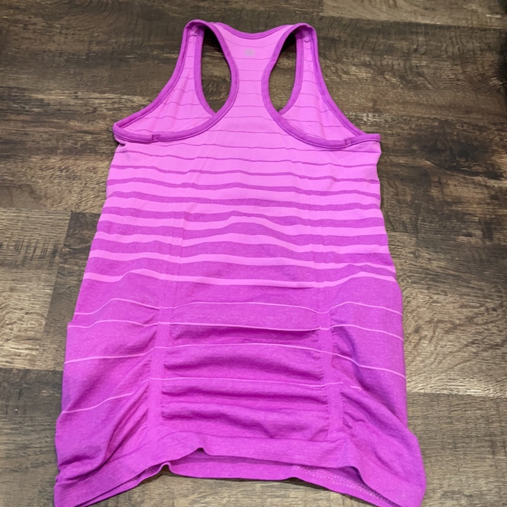 Athleta Purple Striped Ruched Racer Back Tank - Picture 4 of 4